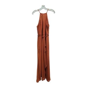 Celebrate It Terracotta Halter Maxi Dress